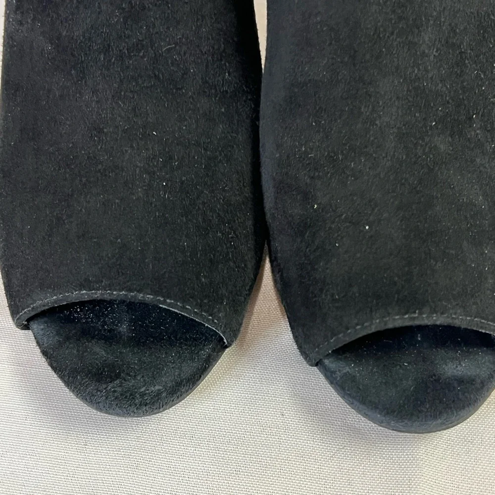 Marc Fisher black suede style Serenity peep toe high heel zipper bootie 8 1/2 - Picture 8 of 16